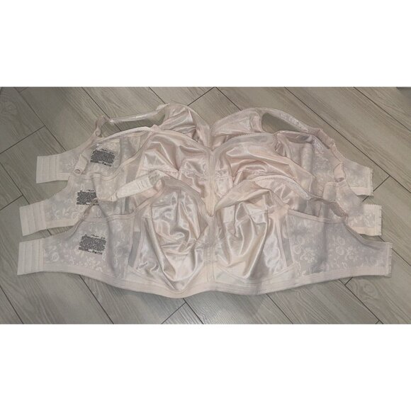 3 Playtex 4693 18 Hour Original Comfort Strap Bras WF Floral Womens 44DDD Beige - Picture 5 of 6